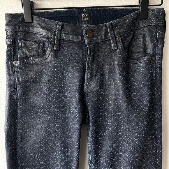 Citizens of Humanity Racer Skinny Jeans Shiny Coated Jacquard Womens Sz 27 - Picture 3 of 10